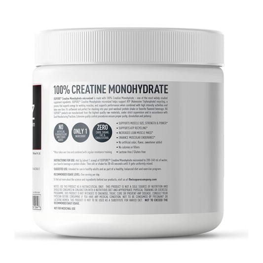 Optimum Nutrition Isopure 100% Creatine Monohydrate Micronized, 250g- 83 servings, Increase Lean Muscle Mass, Enhances Muscular Endurance