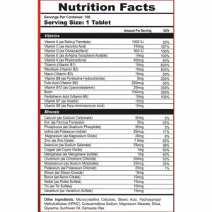 Americanz Muscles Professional Multi-Vitamin – 100 Tablets | Essential Vitamins & Minerals for Energy, Immunity & Performance