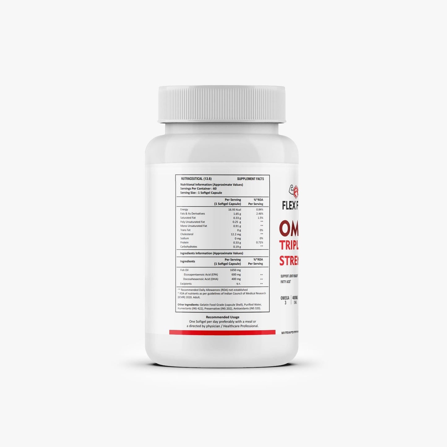 Flex Fuel Omega – Triple Strength Fish Oil (60 Softgels)