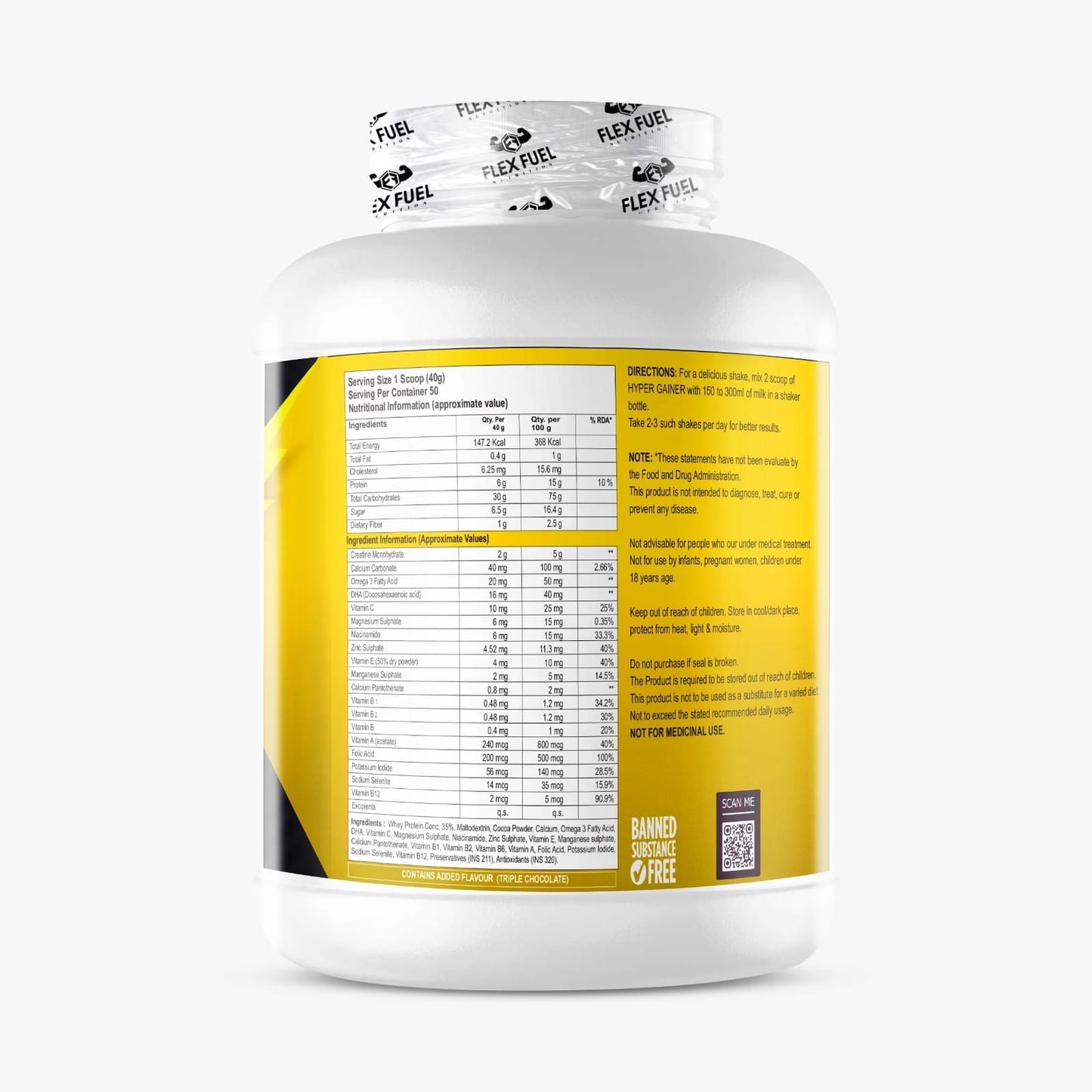Flex Fuel Hyper Gainer – 2 Kg & 4 Kg 50 Servings