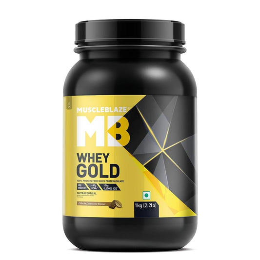 MuscleBlaze Whey Gold, 100% Whey Protein 1kg