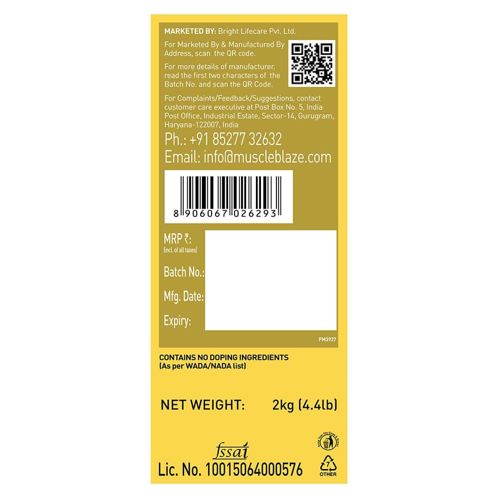MuscleBlaze Whey Gold 100% Whey Protein Isolate 2 KG