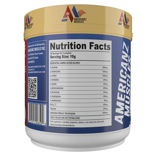 Americanz Muscles EAA + Nootropics 8:1:1 – Advanced Amino Acid Formula for Muscle Recovery & Mental Focus