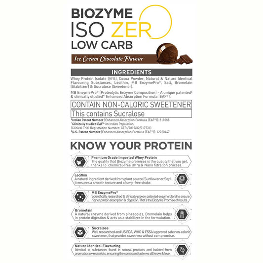 MuscleBlaze Biozyme Iso-Zero Low Carb Ice Cream Chocolate 4 kg