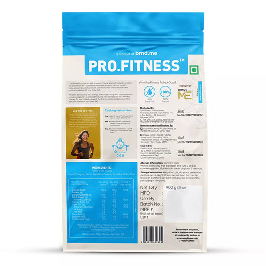 Pro.Fitness Rolled Oats | 13% Protein | Healthy Oats With High Fiber and Zero Cholesterol