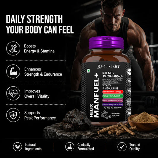 ManFuel+ Capsules | Shilajit + Ashwagandha | 90 Capsules