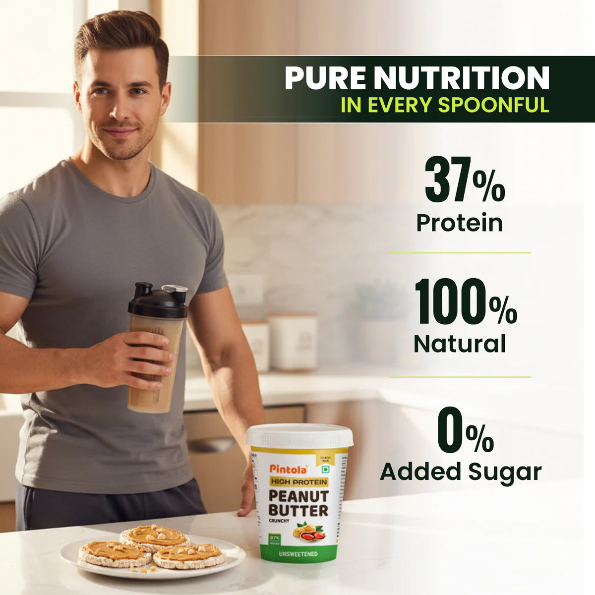 Pintola High Protein All Natural Unsweetened Peanut Butter