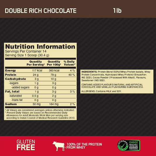 Optimum Nutrition Gold Standard 100% Whey Protein Powder 1 lbs