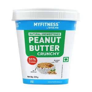 MyFitness Peanut Butter - Natural Unsweetened | 31% Protein | Crunchy | Zero Sugar Peanut Butter Spread