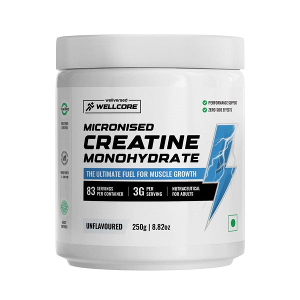 Wellcore – Pure Micronised Creatine Monohydrate Powder 250g 83 Servings