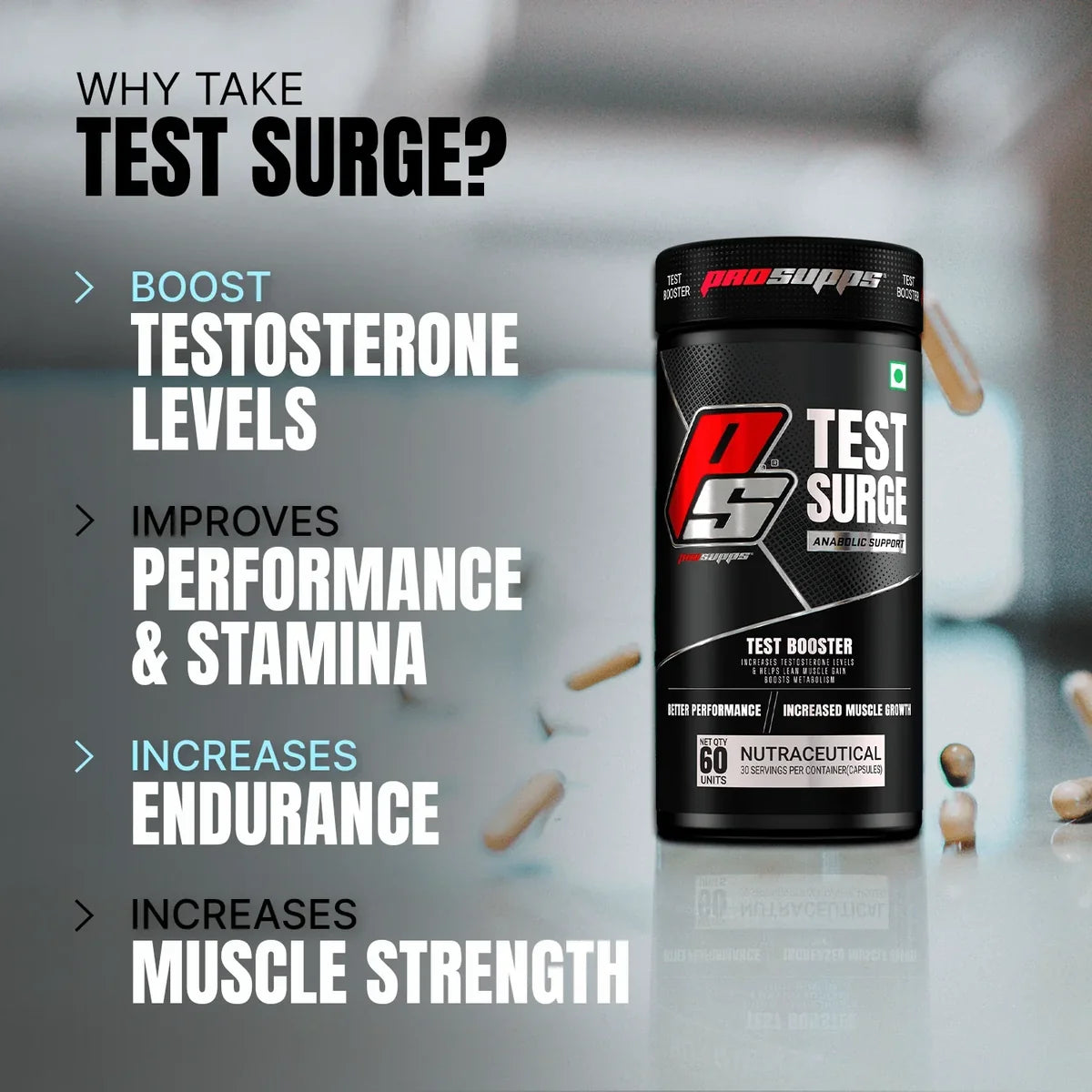 Prosupps Test Surge Caps | Testosterone Support & Strength Formula