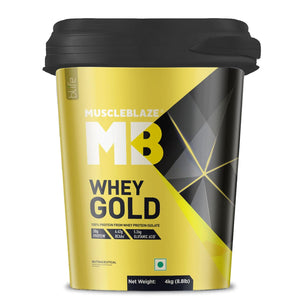 MuscleBlaze Whey Gold, 100% Whey Protein 4kg Rich Milk Chocolate