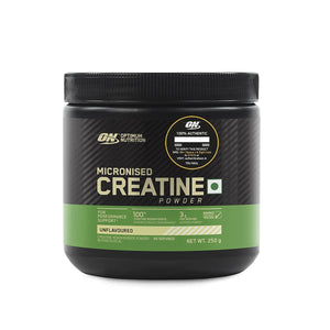 Optimum Nutrition (ON) Micronized Creatine Powder – 250 Gram, 83 Serves, 3g of 100% Creatine Monohydrate per serve, Supports Athletic Performance & Power, Unflavored.