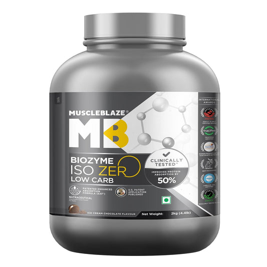 MuscleBlaze Biozyme Iso-Zero (Ice Cream Chocolate, 2 kg)