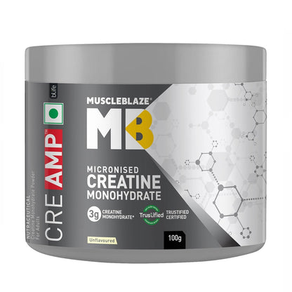 MuscleBlaze Creatine Monohydrate CreAMP™ (Unflavoured, 32 Servings, 100g)
