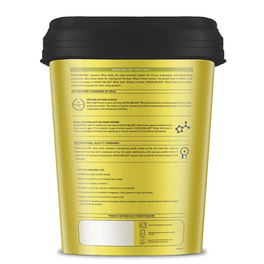 MuscleBlaze Whey Gold, 100% Whey Protein 4kg Rich Milk Chocolate