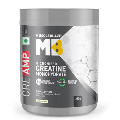 MuscleBlaze Creatine Monohydrate CreAMP™ (Unflavoured, 80 Servings, 250g)
