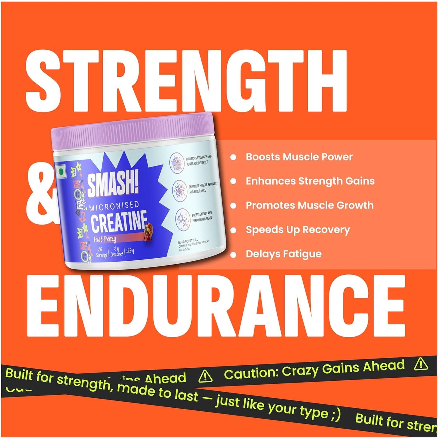 SMASH Micronised Creatine Monohydrate Powder  320 Grams