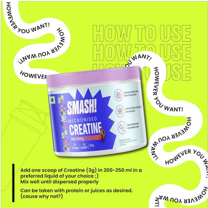 SMASH Micronised Creatine Monohydrate Powder  320 Grams