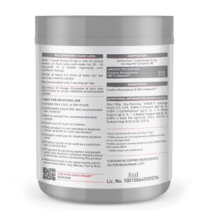 Muscleblaze Creatine Monohydrate Creamp (Unflavoured, 80 Servings, 250G / 0.55Lbs) | Trustified Certified Creatine.