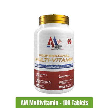 Americanz Muscles Professional Multi-Vitamin – 100 Tablets | Essential Vitamins & Minerals for Energy, Immunity & Performance