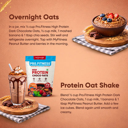 Pro.Fitness High Protein Chocolate Oats | Dark Chocolate | Healthy Oats With Nuts, Seeds & Added Whey