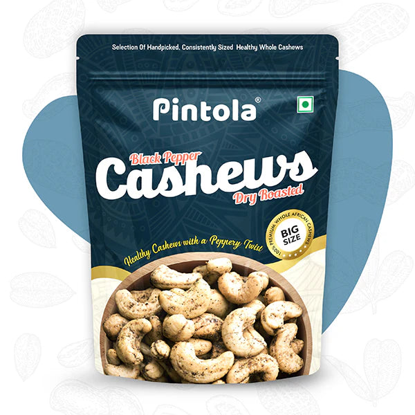 Pintola Premium Cashews Black Pepper flavoured | Dry Roasted
