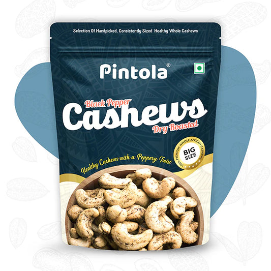 Pintola Premium Cashews Black Pepper flavoured | Dry Roasted