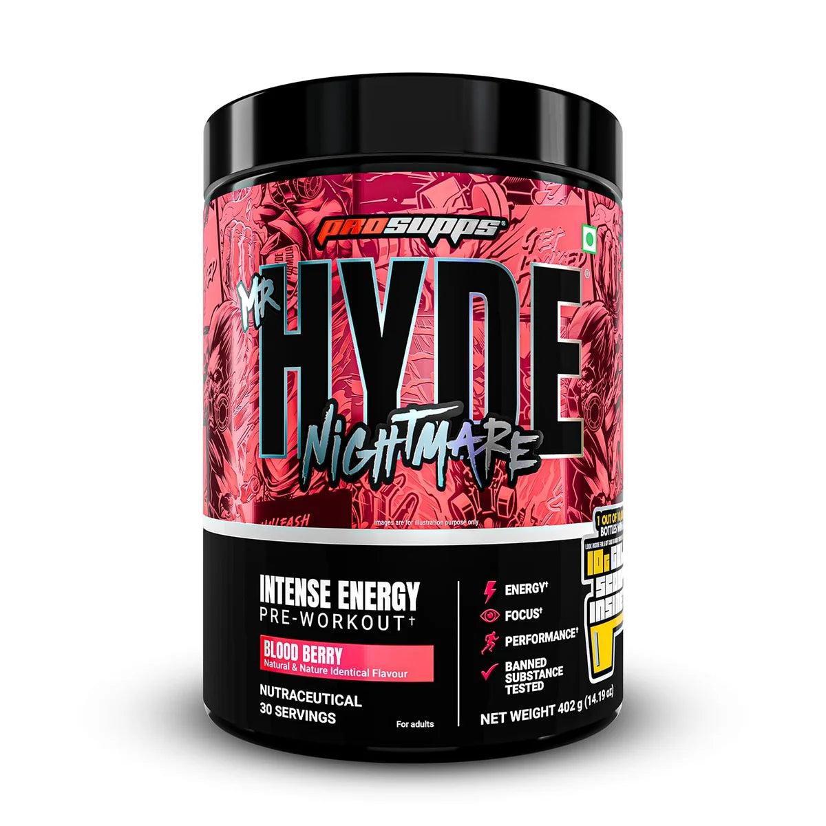Prosupps Hyde Nightmare Pre Workout | Extreme Energy & Intense Focus Formula
