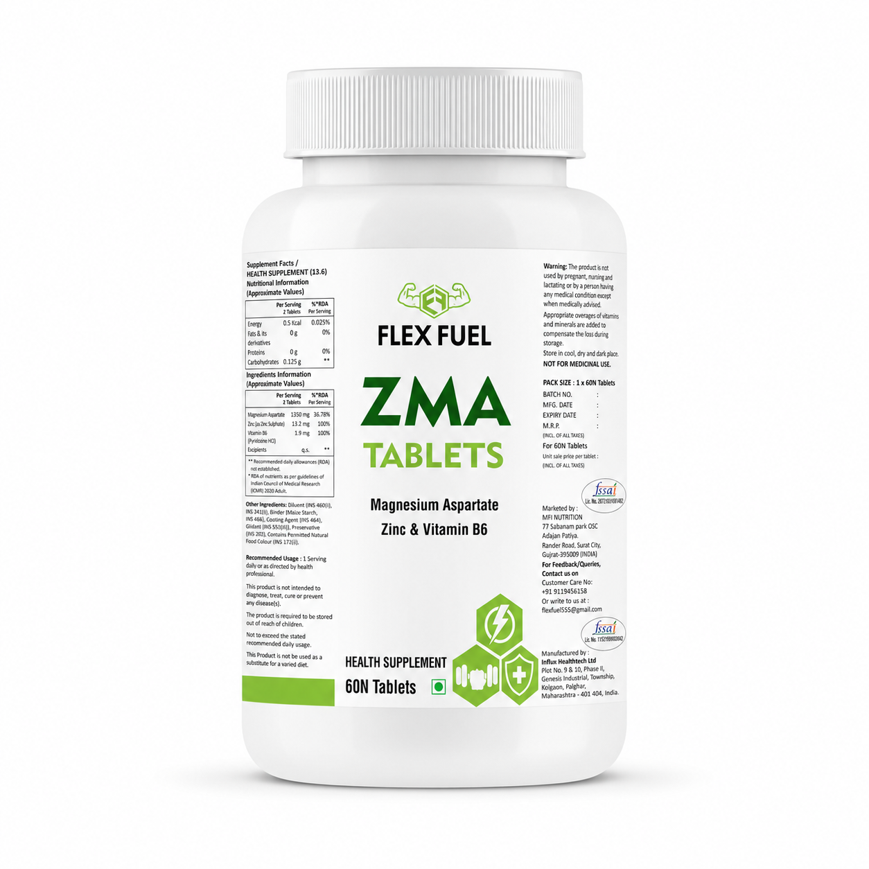Flex Fuel ZMA – Magnesium, Zinc & Vitamin B6 (60 Tablets)