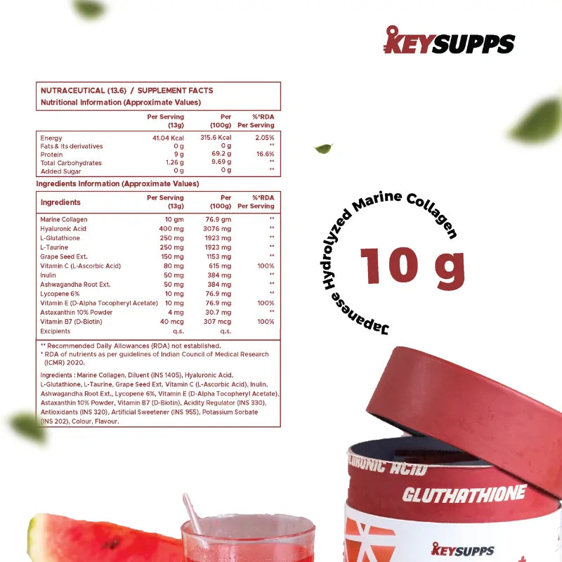 KeySupps Collagen Gold Plus – Watermelon (30 Servings)