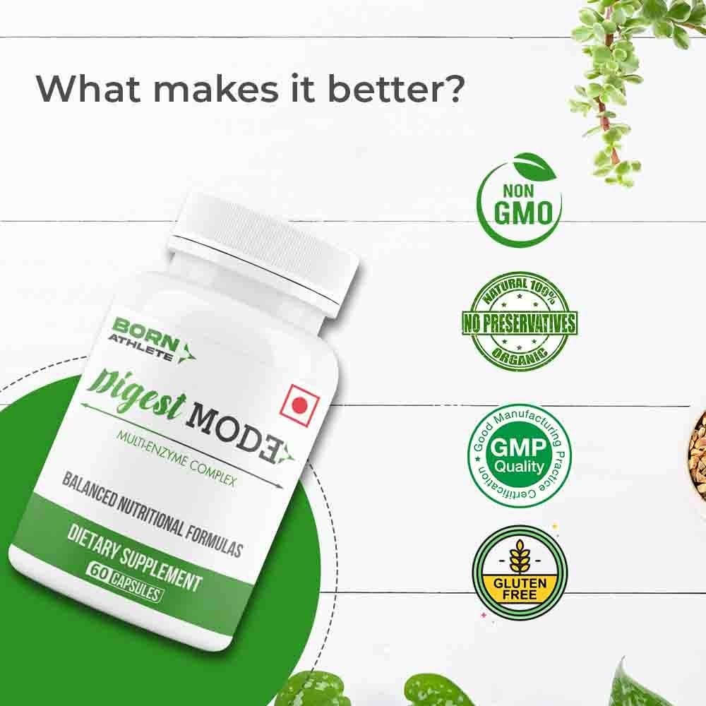 Born Athlete Digest Mode I Multi-enzyme Complex | 60 Capsules