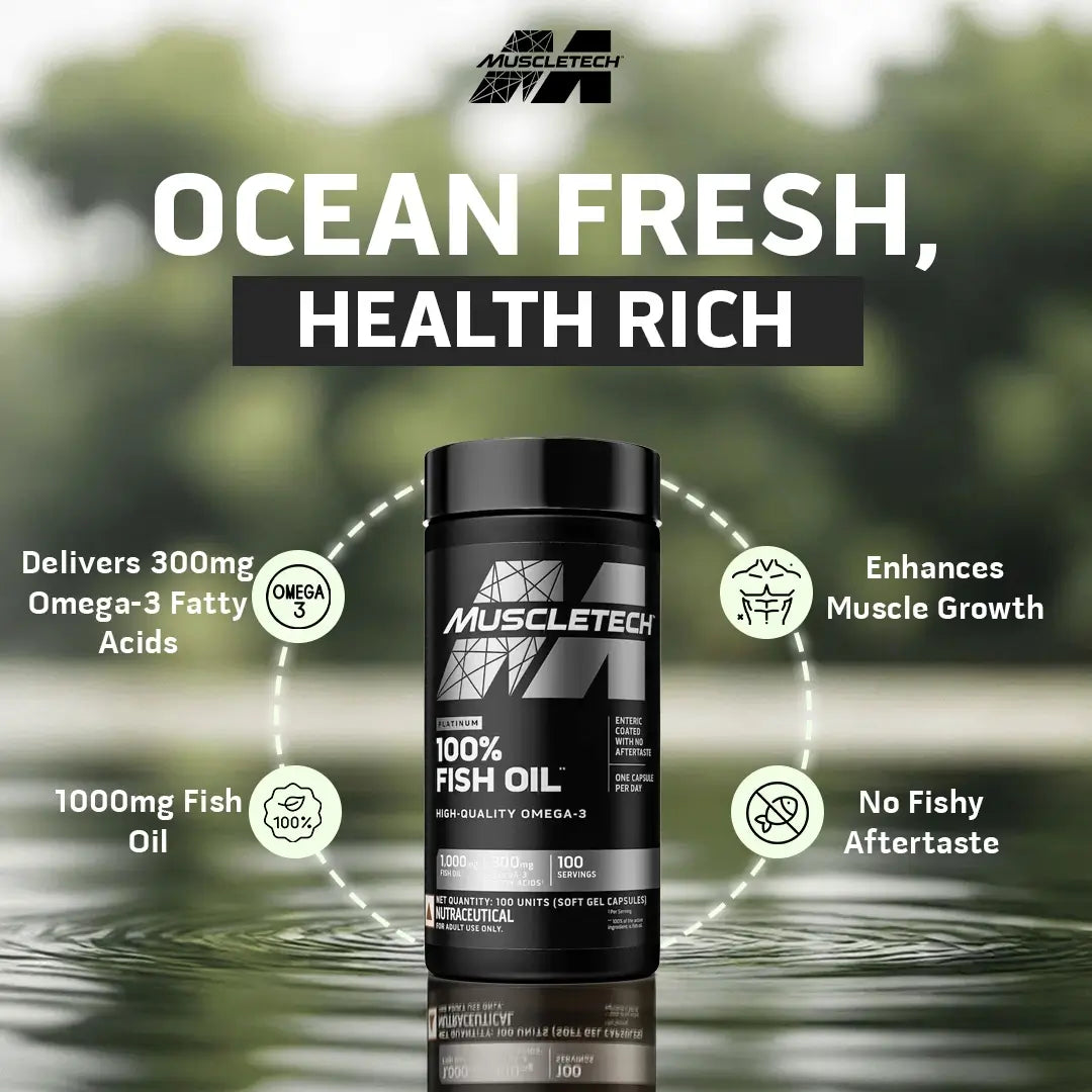 Muscletech™ Platinum 100% Omega Fish Oil 100 Units Unflavoured