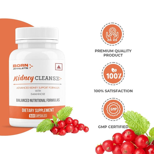 Born Athlete Kidney Cleanse I Advanced Kidney Support and Hydration Balance I Power of D-Mannose