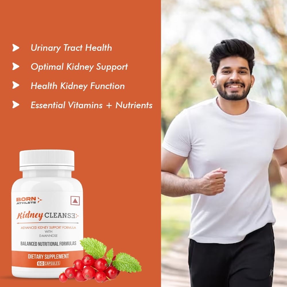 Born Athlete Kidney Cleanse I Advanced Kidney Support and Hydration Balance I Power of D-Mannose