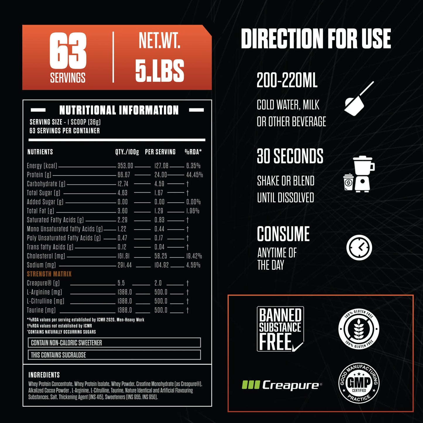 Exalt Supps The PR-Power Whey Protein 5 LB