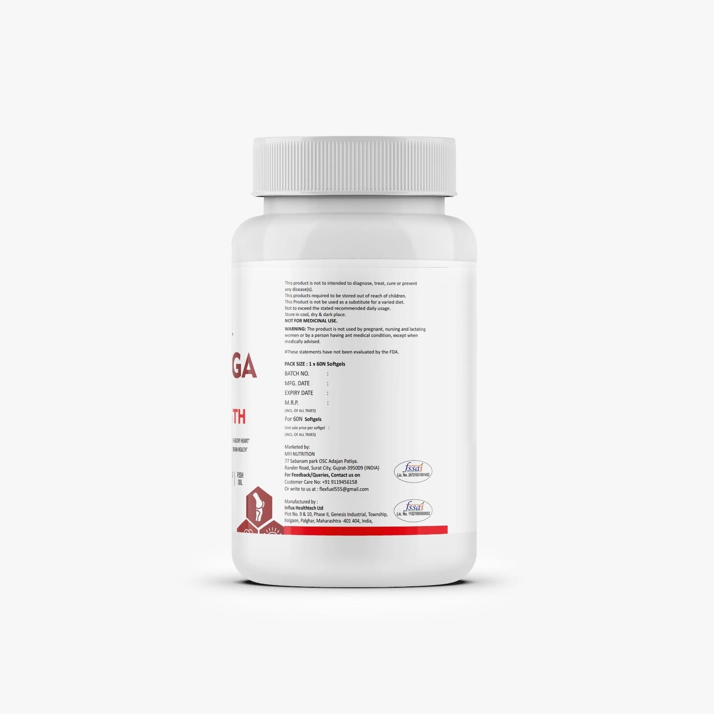 Flex Fuel Omega – Triple Strength Fish Oil (60 Softgels)