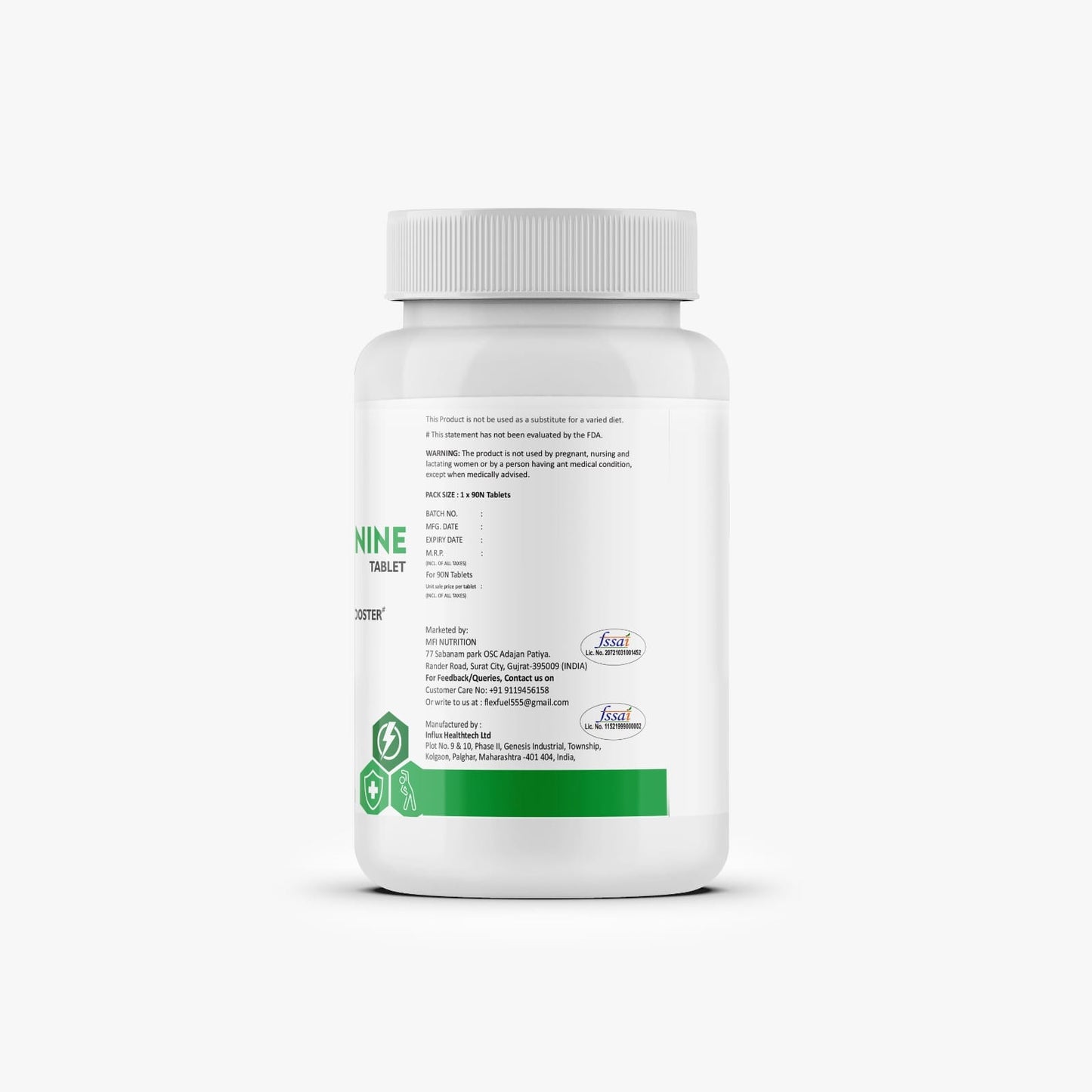 Flex Fuel L-Arginine Tablets – Nitric Oxide Booster (90 Tablets)