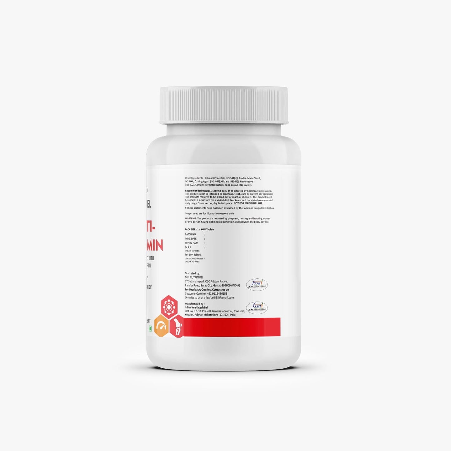 Flex Fuel Multivitamin with Ginseng Root & Iron – 60 Tablets