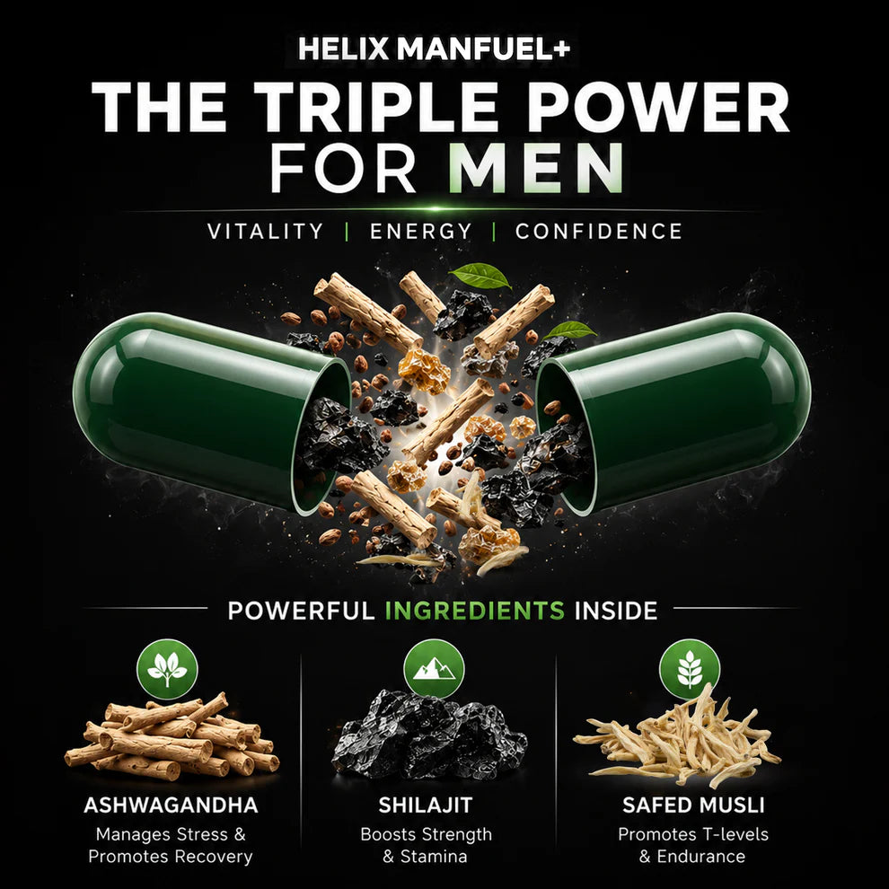 ManFuel+ Capsules | Shilajit + Ashwagandha | 90 Capsules