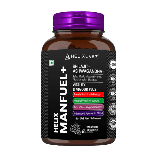 ManFuel+ Capsules | Shilajit + Ashwagandha | 90 Capsules