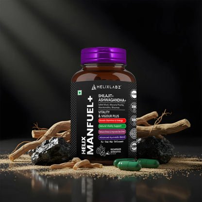 ManFuel+ Capsules | Shilajit + Ashwagandha | 90 Capsules