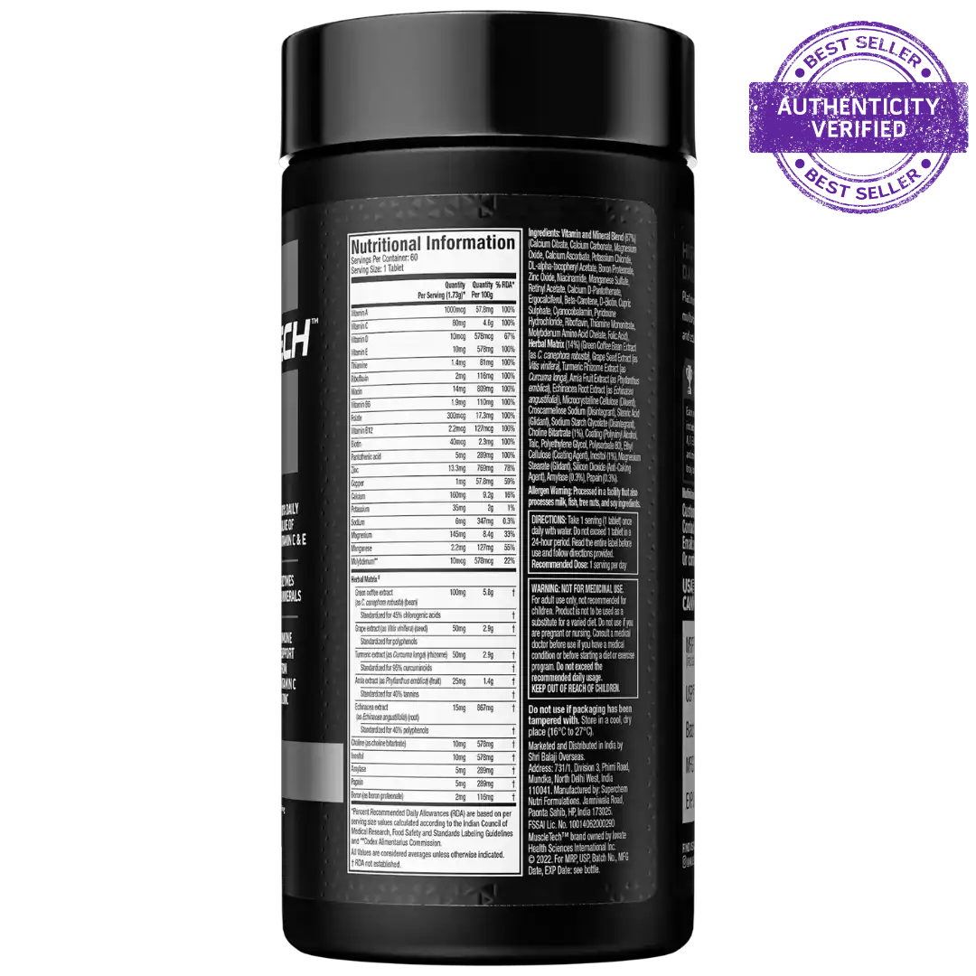Muscletech™ Platinum Multivitamin 60 Units Unflavoured