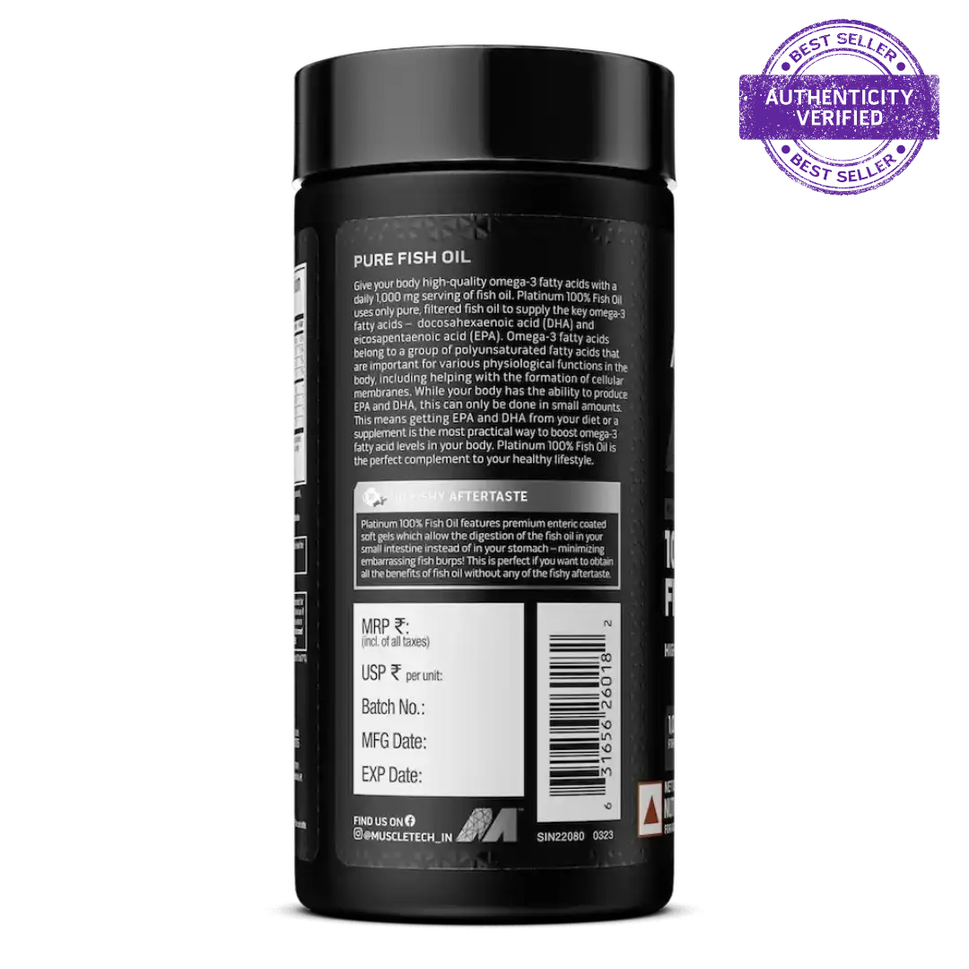 Muscletech™ Platinum 100% Omega Fish Oil 100 Units Unflavoured