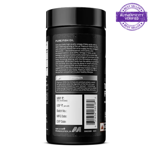 Muscletech™ Platinum 100% Omega Fish Oil 100 Units Unflavoured
