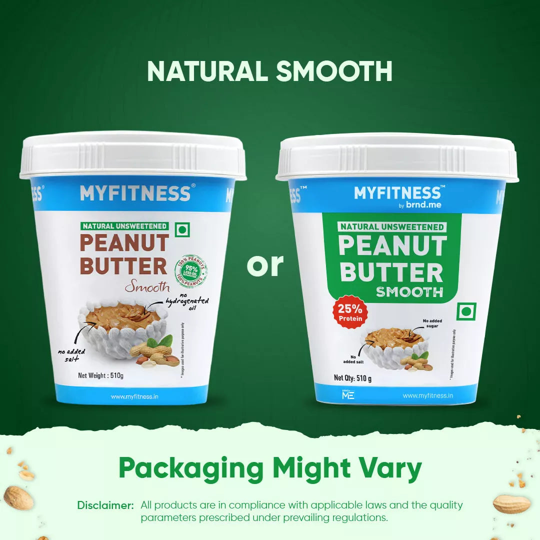 MyFitness Peanut Butter - Natural Unsweetened | 25% Protein | Smooth | Zero Sugar Peanut Butter Spread