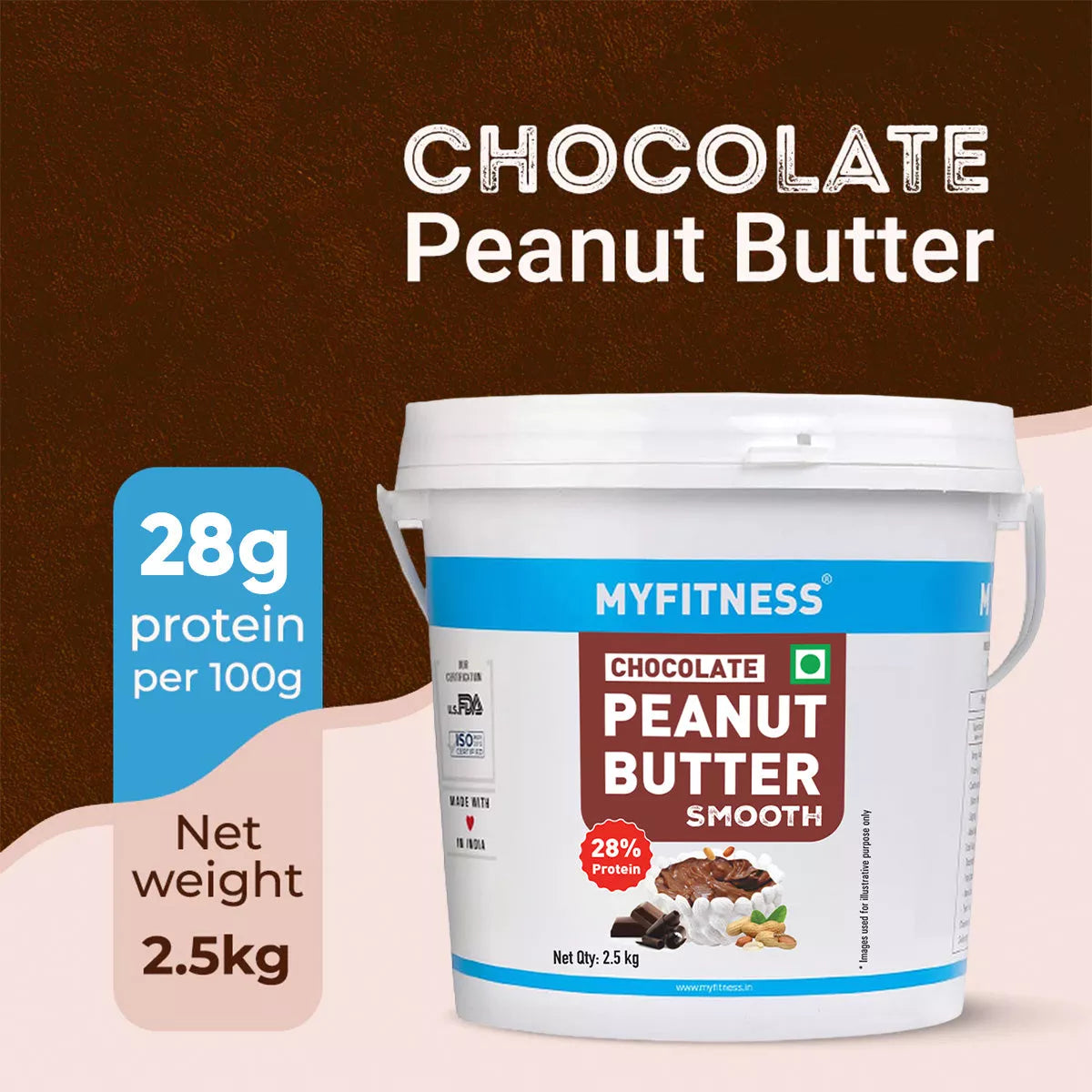 MyFitness Peanut Butter - Chocolate | 28% Protein | Smooth | Chocolate Peanut Butter Spread