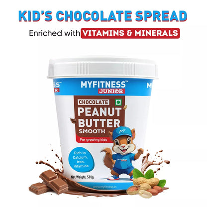 MyFitness Peanut Butter Junior - Chocolate | 25% Protein | Smooth | Healthy Chocolate Spread for Kids