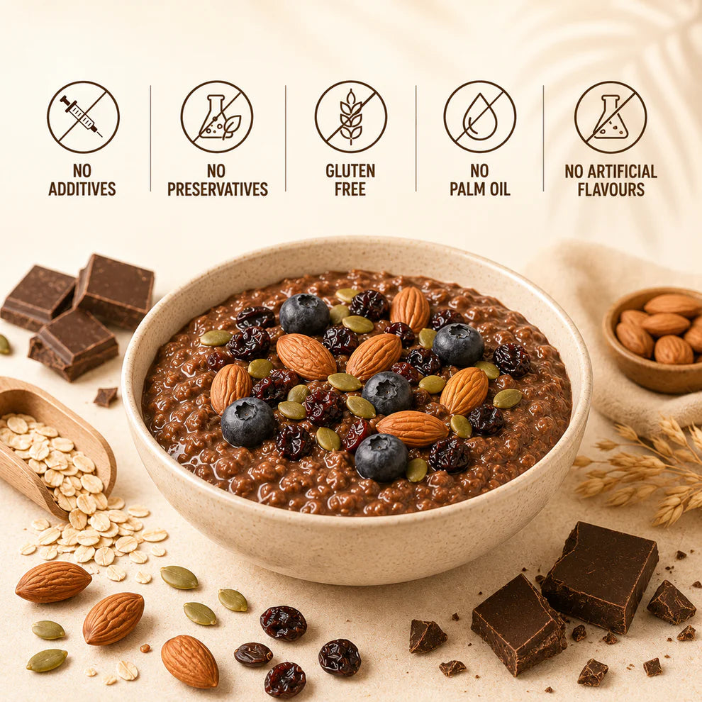 Helix High Protein Oats – Dark Chocolate 750g | Protein Oats for Daily Nutrition
