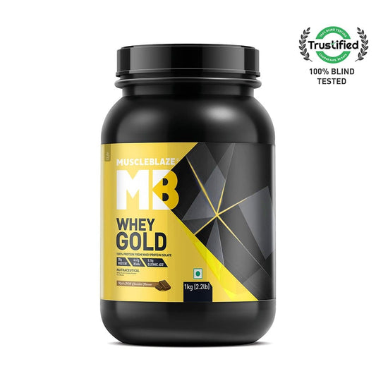 MuscleBlaze Whey Gold, 100% Whey Protein 1kg